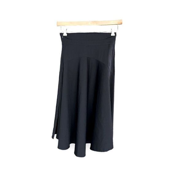 A.L.C. | Black Cotton Flare Midi Skirt (2) - Picture 2 of 5